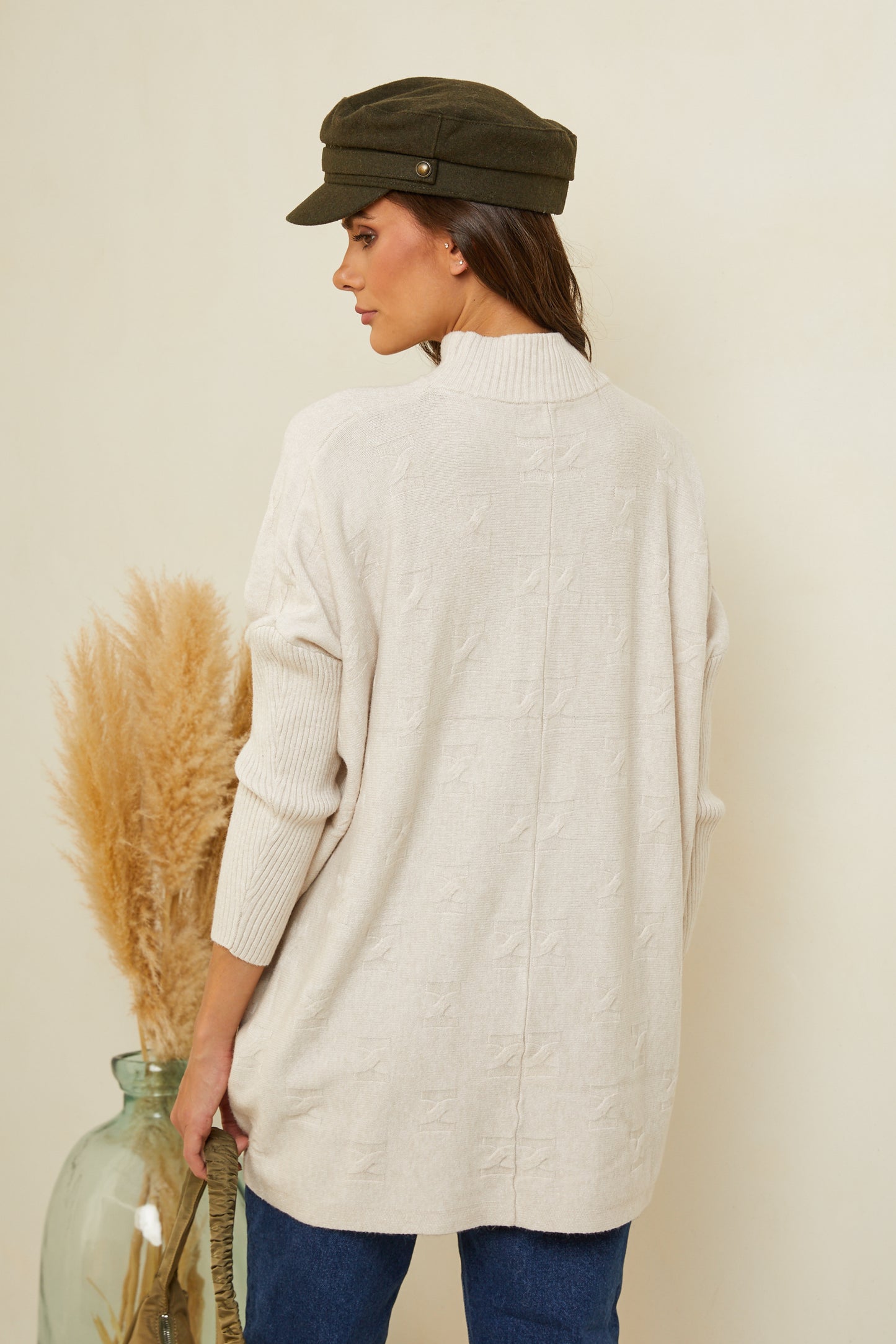 Pull oversize surpiqué