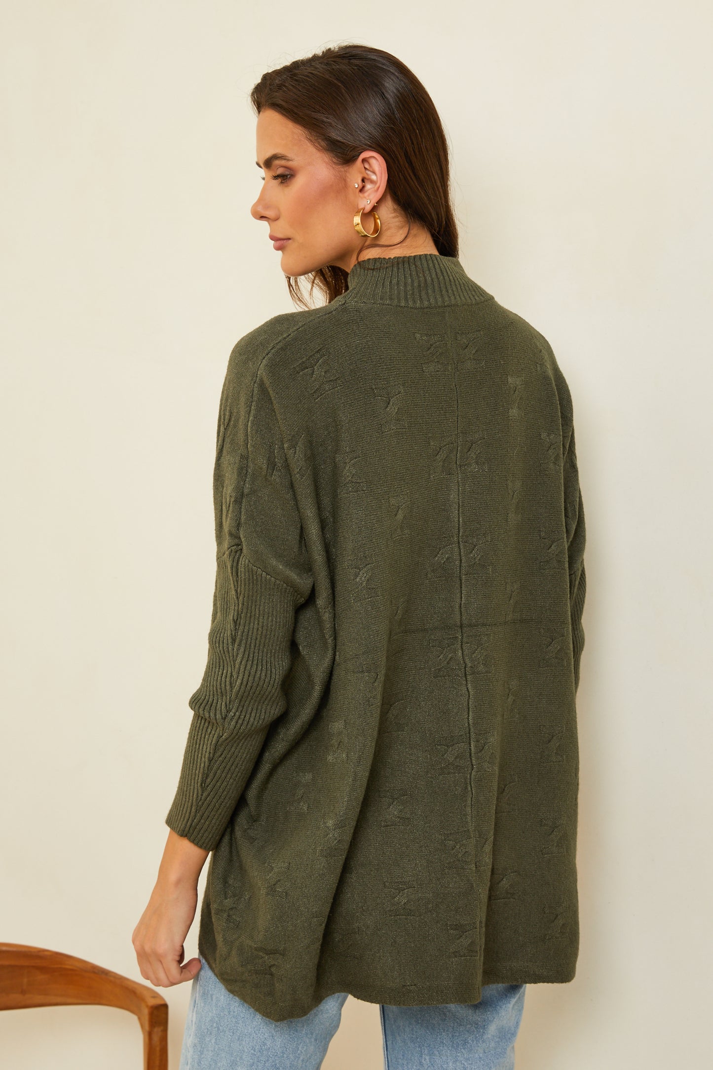 Pull oversize surpiqué