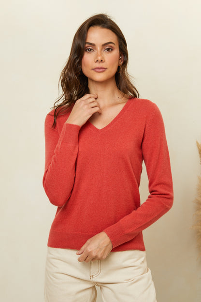 Pull col V en cachemire