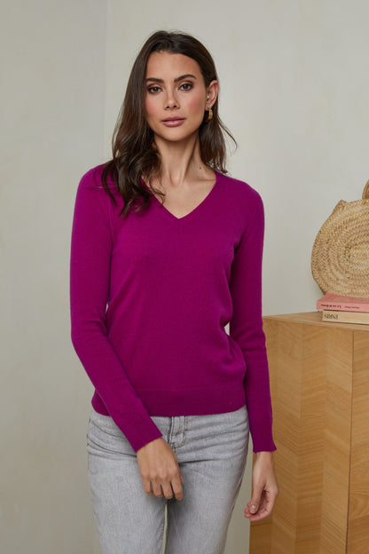 Pull col V en cachemire