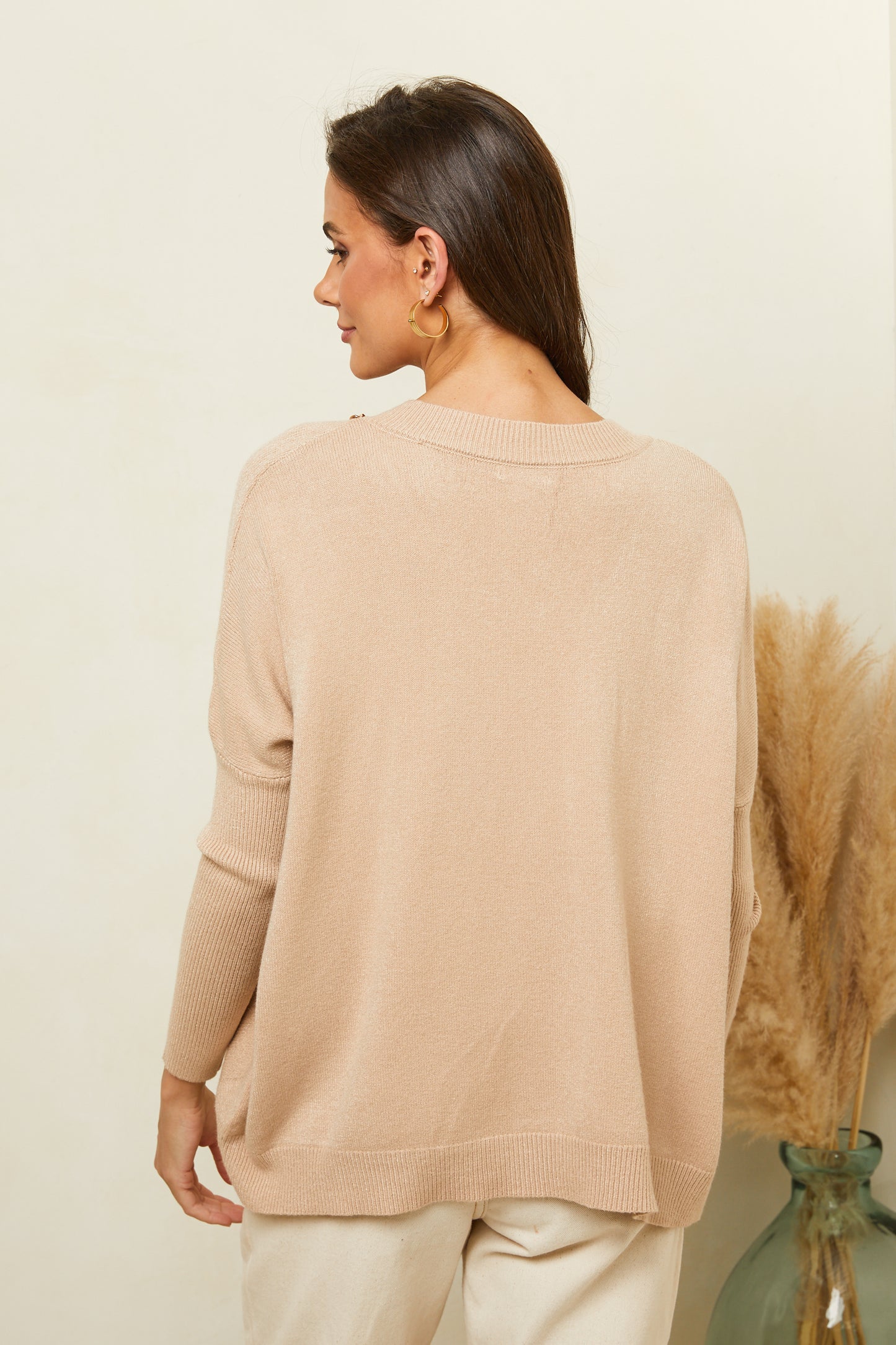 Pull oversize surpiqué