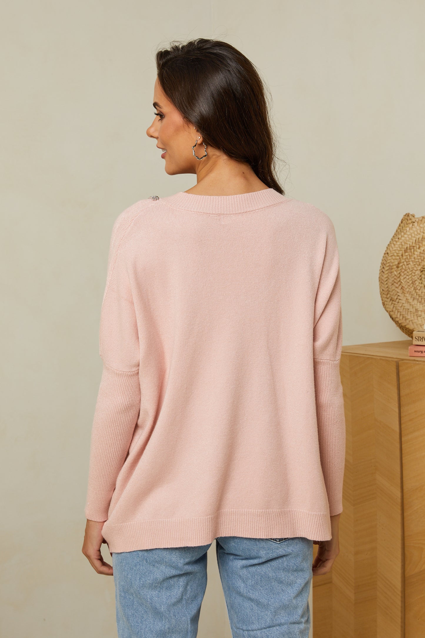 Pull oversize surpiqué