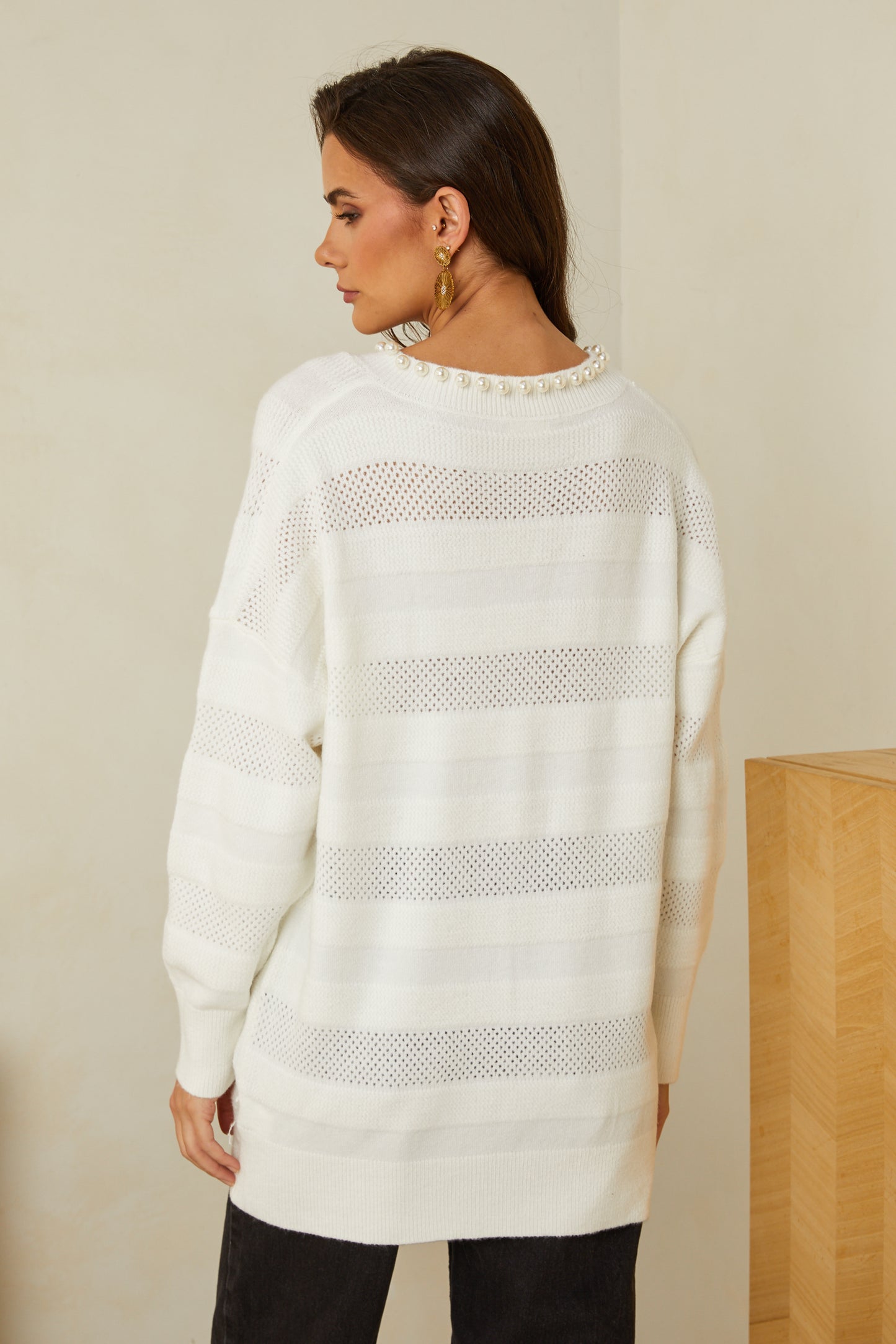 Pull oversize surpiqué