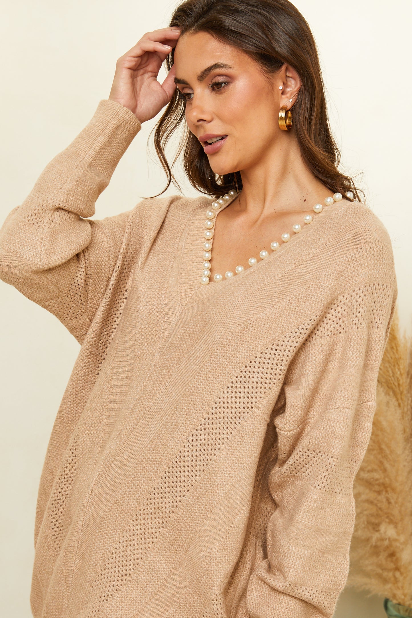 Pull oversize surpiqué