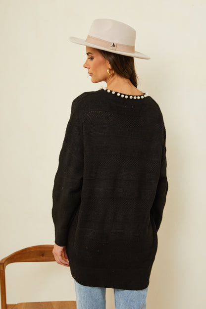 Pull oversize surpiqué