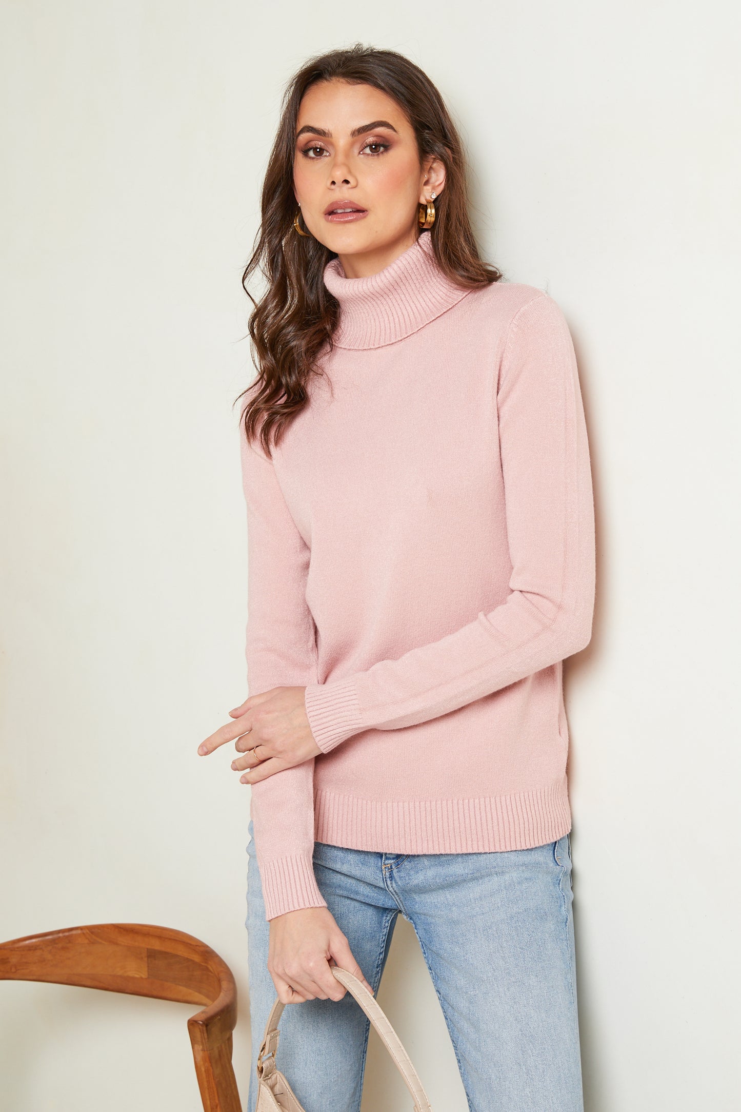 Pull en maille fine avec col roulé