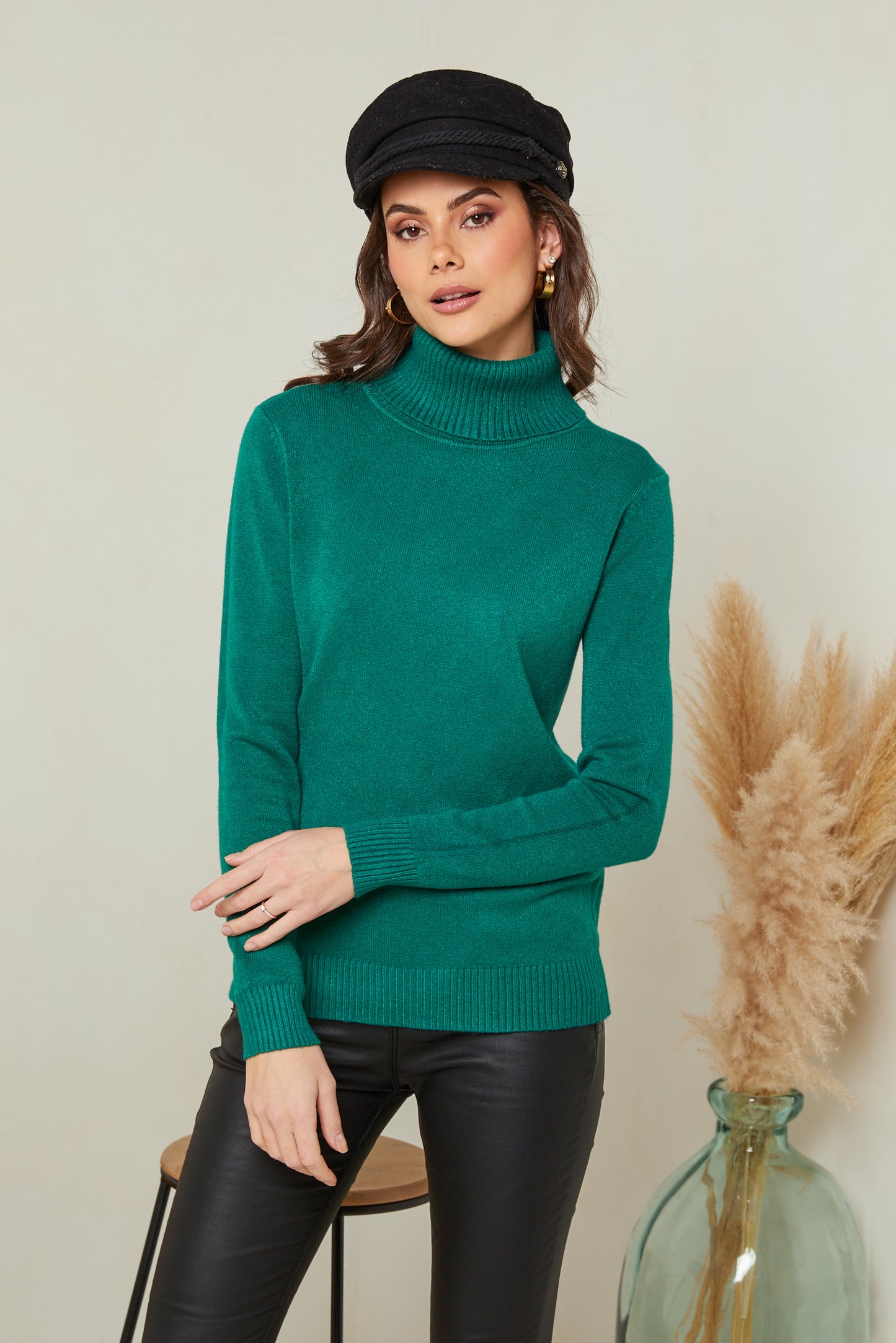 Pull en maille fine avec col roulé