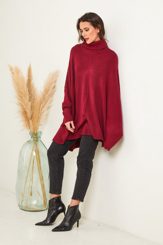 Poncho en maille oversize