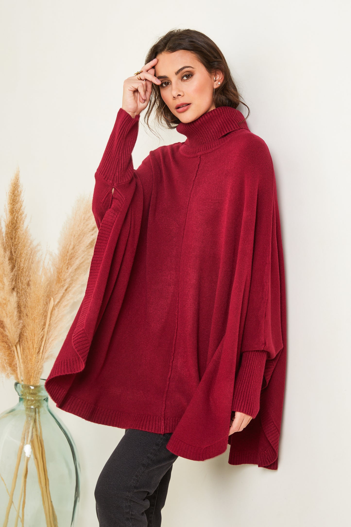 Poncho en maille oversize