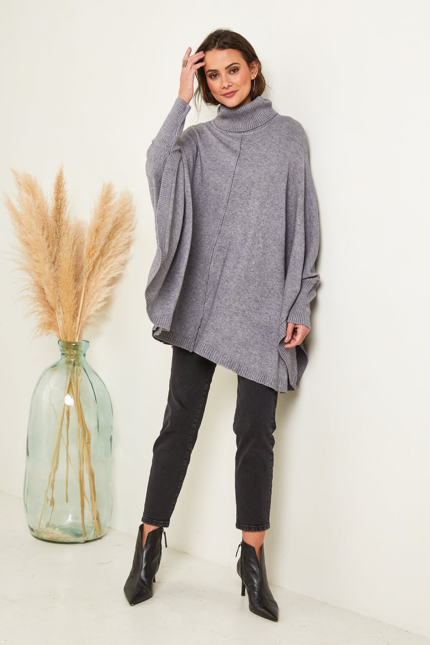 Poncho en maille oversize