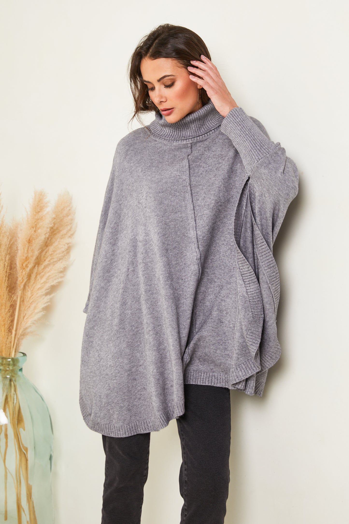 Poncho en maille oversize