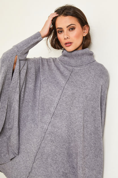 Poncho en maille oversize