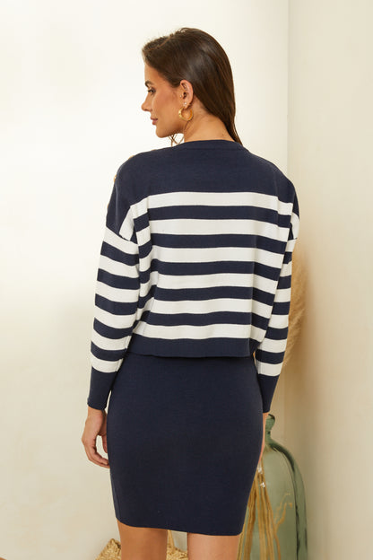 Ensemble robe sans manches et pull marinière